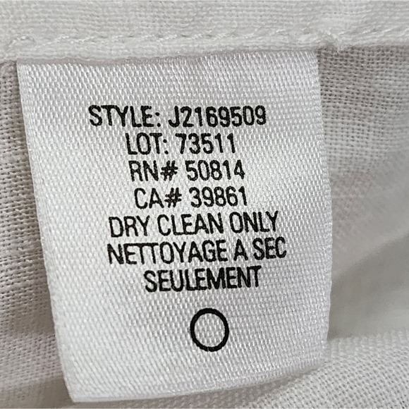 Elie Tahar white green purple floral linen women's button down shirt size medium - Picture 7 of 8